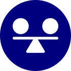 Symmetrical scale graphic in circle